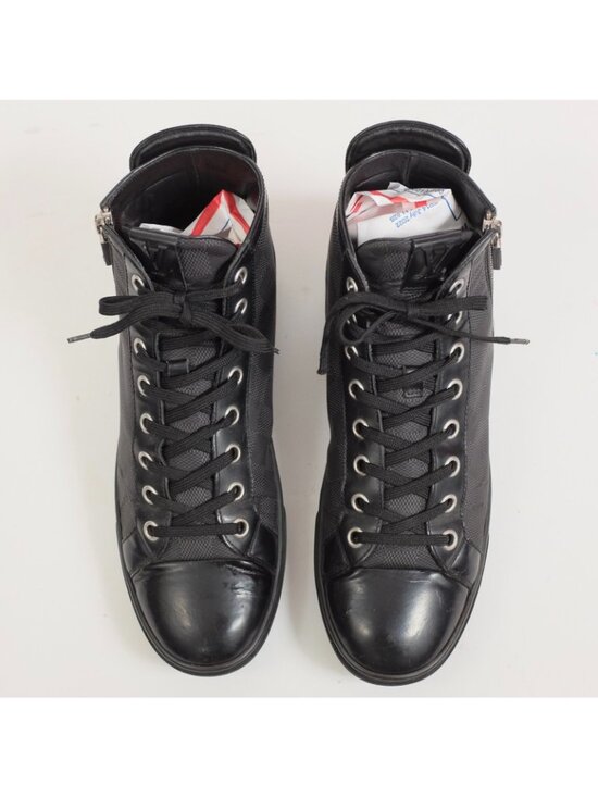Louis Vuitton 8 US 9 black sneakers high top black Damier LOGO PRINT main image 5
